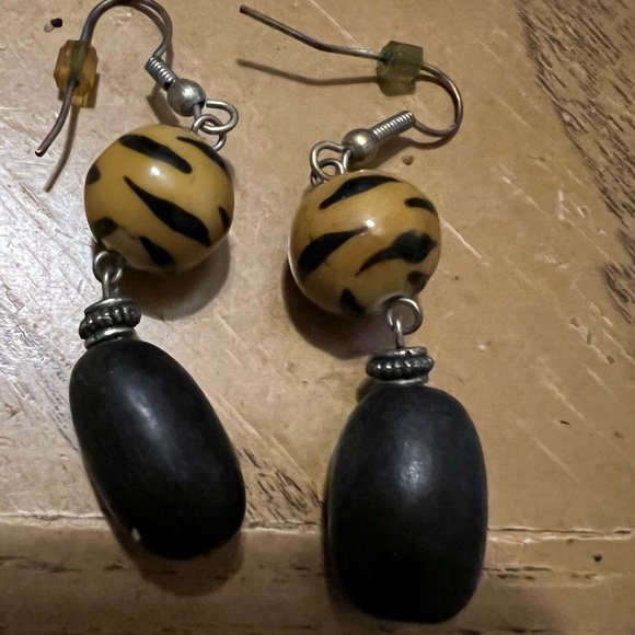 Jewelry - ****Donated***Black and brown dangling boho style earrings